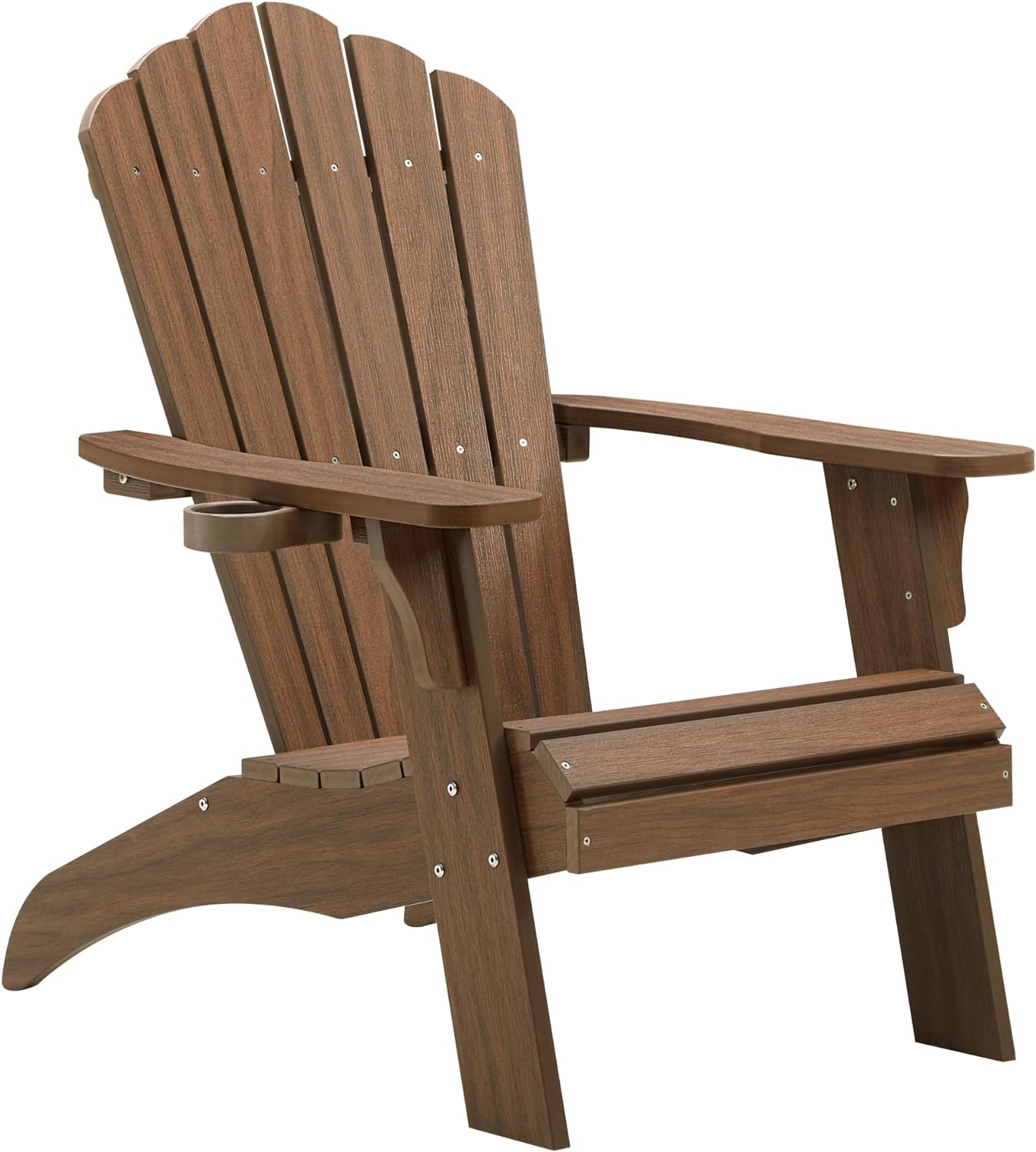 Psilvam Adirondack Chair, Oversized Poly Lumber Fire Pit Chair with Cup Holder, 350Lbs Support Patio Chairs for Garden, Weather Resistant Outdoors Seating, Relaxing Gift for Father & Mother